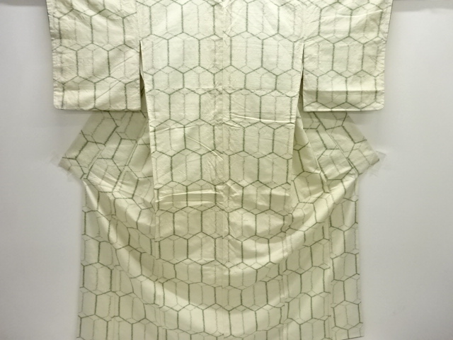 JAPANESE KIMONO / ANTIQUE KIMONO / SILK / TSUMUGI / WOVEN KIKKO